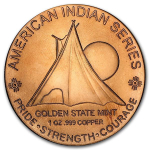 1 Unze Copper Round Medallion Chief  999,99 AVDP