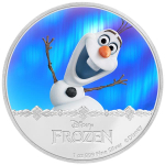 Niue Islands 2 Dollar Disney Frozen Olaf coloriert, 2016,...