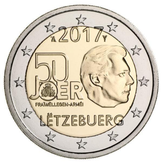 2 Euro Luxemburg 2017 Freiwilliger Wehrdienst Leger BU