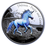 3 oz silber Fiji 2016 Proof -  EINHORN UNICORN - 3D-High...