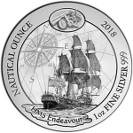 1 Unze Silber Ruanda 2018 Proof - HMS Endeavour -...