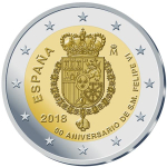 2 Euro Spanien 2018 50. Geburtstag von König Felipe...