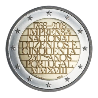 2 Euro Portugal 2018 250 Jahre Nationale Druckerei  bfr