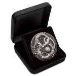 Tuvalu 5 Unzen Silber 2018 Drache - Chinesische Fabelwesen - 5 Dollar Antique Finish Silber