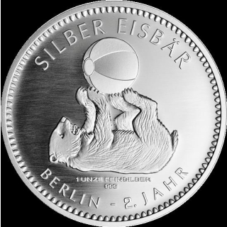 1 Oz Silber Eisbär 2018 Berlin in Coincard