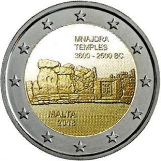 2 Euro Malta 2018 Mnajdra - Prähistorische Stätten Maltas  unc.