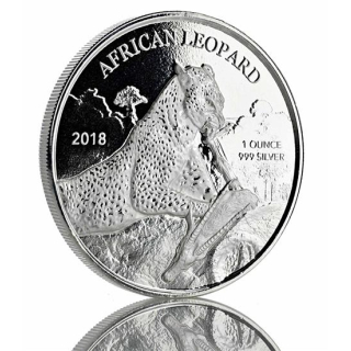 1 Unze Silber Ghana African Leopard 2018 Feingehalt 999