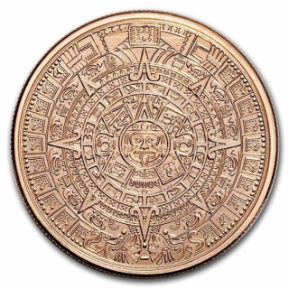 1 Unze Copper Round Aztec Calendar  999,99