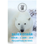 1 Oz Silber Eisbär 2019 Berlin in Coincard coloriert
