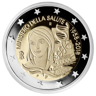 2 Euro Italien 2018 60 Jahre Gesundheitsministerium bfr