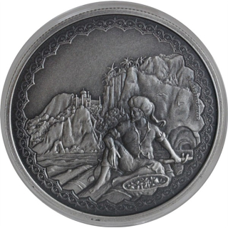 1 oz Niue 2019 Antique -  Sindbad der Seefahrer  - Silber Antique Finish 2 NZ$ - EINZELSTÜCK