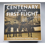 2 oz Australien 2019 - Antique Finish - 1.Flug nach England mit rotierendem Propeller - 2 AU$