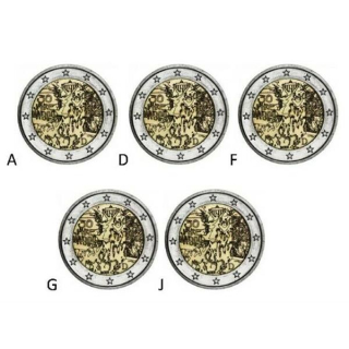 2 Euro Set Deutschland 2019 30 Jahre Mauerfall Mz. A, D, F, G, J, bfr