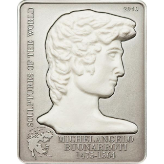 Cook Inseln 2010 Silber Michelangelo´s David Skulptur 2010 PP 5 Dollar