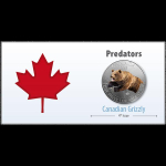 1 Unze Silber Canada Predator - Grizzly 2019 Raubtiere...