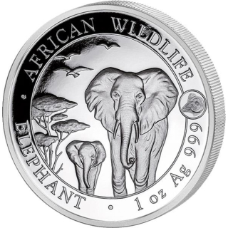 1 Unze Silber Somalia Elefant 2015 BU Privy Ziege