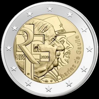 2 Euro Frankreich 2020 Charles de Gaulle unc.