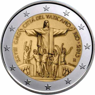 Vatikan 2013 2 Euro 28. Weltjugendtag in Rio Blister