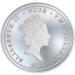 Niue Islands 2 Dollar Chinesicher Lunar Kalender Jahr des Ziege coloriert, 2015,  1 Unze Silber coloriert 1 oz,