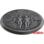 5 Unzen Silber Benin - Garten Eden Adam und Eva - GARDEN OF EDEN - 2019 Antique Finish