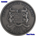 5 Unzen Silber Benin - Garten Eden Adam und Eva - GARDEN OF EDEN - 2019 Antique Finish