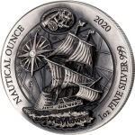 1 Unze Silber High Relief 40/4 Ruanda Nautical Ounce...