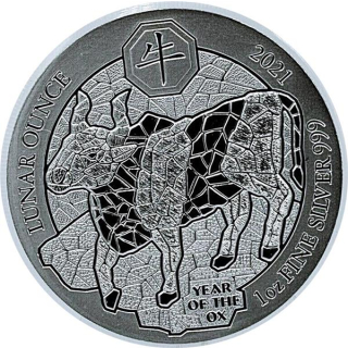 1 Unze Silber Ruanda Ochse Jahr des Ochsen 2021 Lunar Ounce 50 RWF