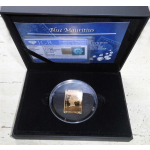 1 Unze Silber Ghana Blaue Mauritius 2020 mit 4 Diamanten...