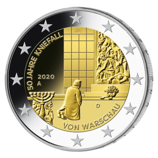 2 Euro Set Deutschland 2020 Kniefall von Warschau Mz. A (Berlin)