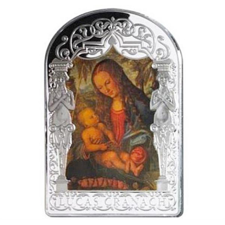 Andorra 15 Dinars Renaissance Madonna Cranach - Madonna under the Fire Tree   2013 Proof